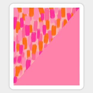 Pink and Orange Brush Stroke Colour Block Sticker